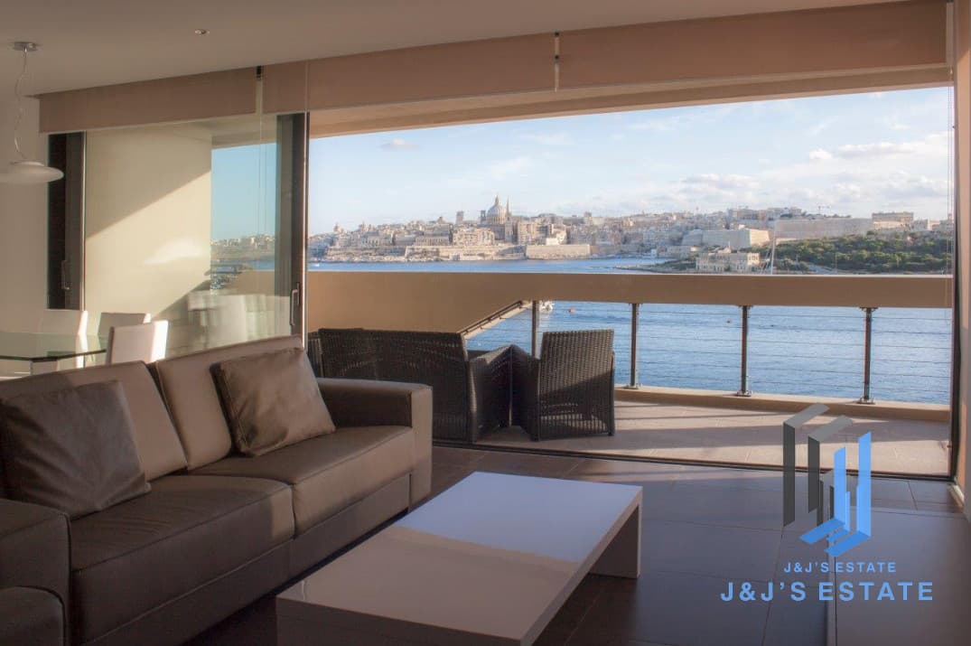 Furnished 2-Bedroom Seafront Apartment in Sliema