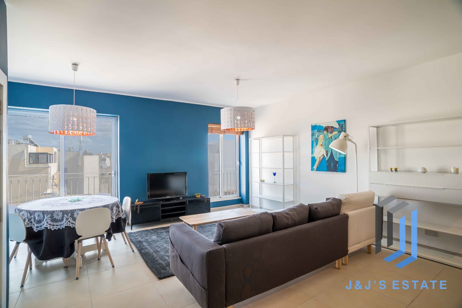 Fully furnished two-bedroom apartment with balcony in central Gzira · 1