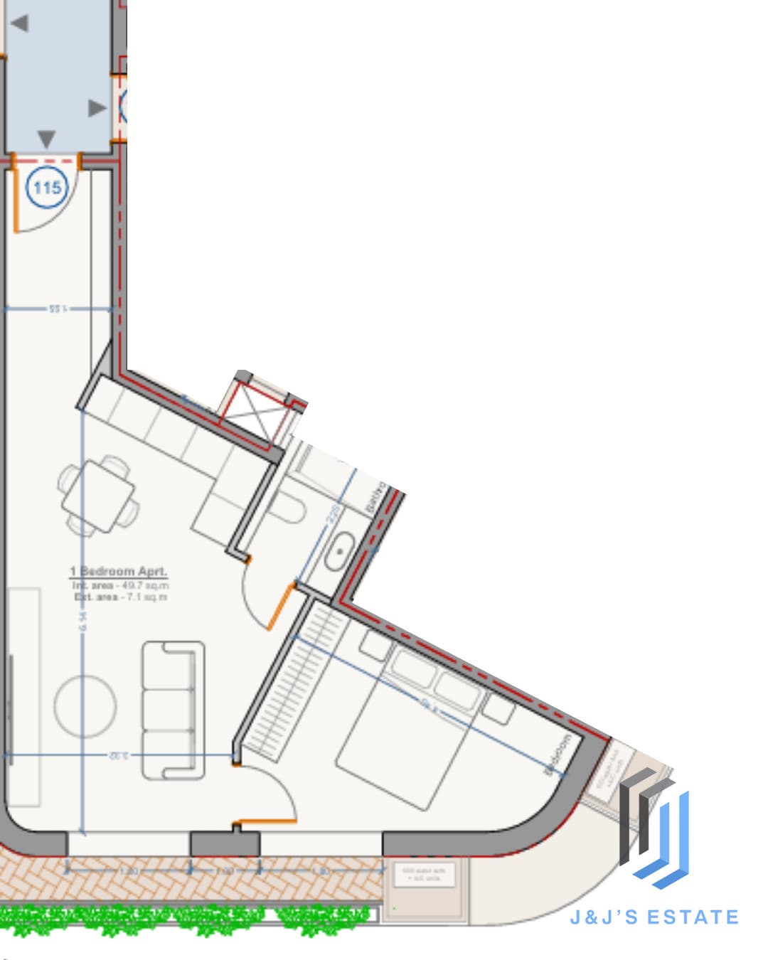Apartment 115 - An elegant 1-bedroom apartment, ideal for investing or living