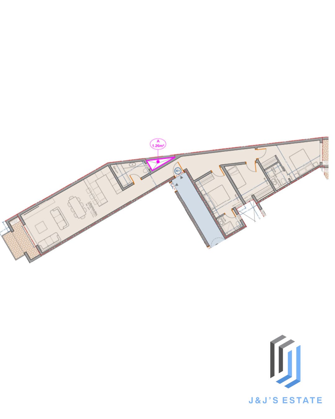 Apartment 301 - A one-bedroom apartment and office, ideal for a modern lifestyle