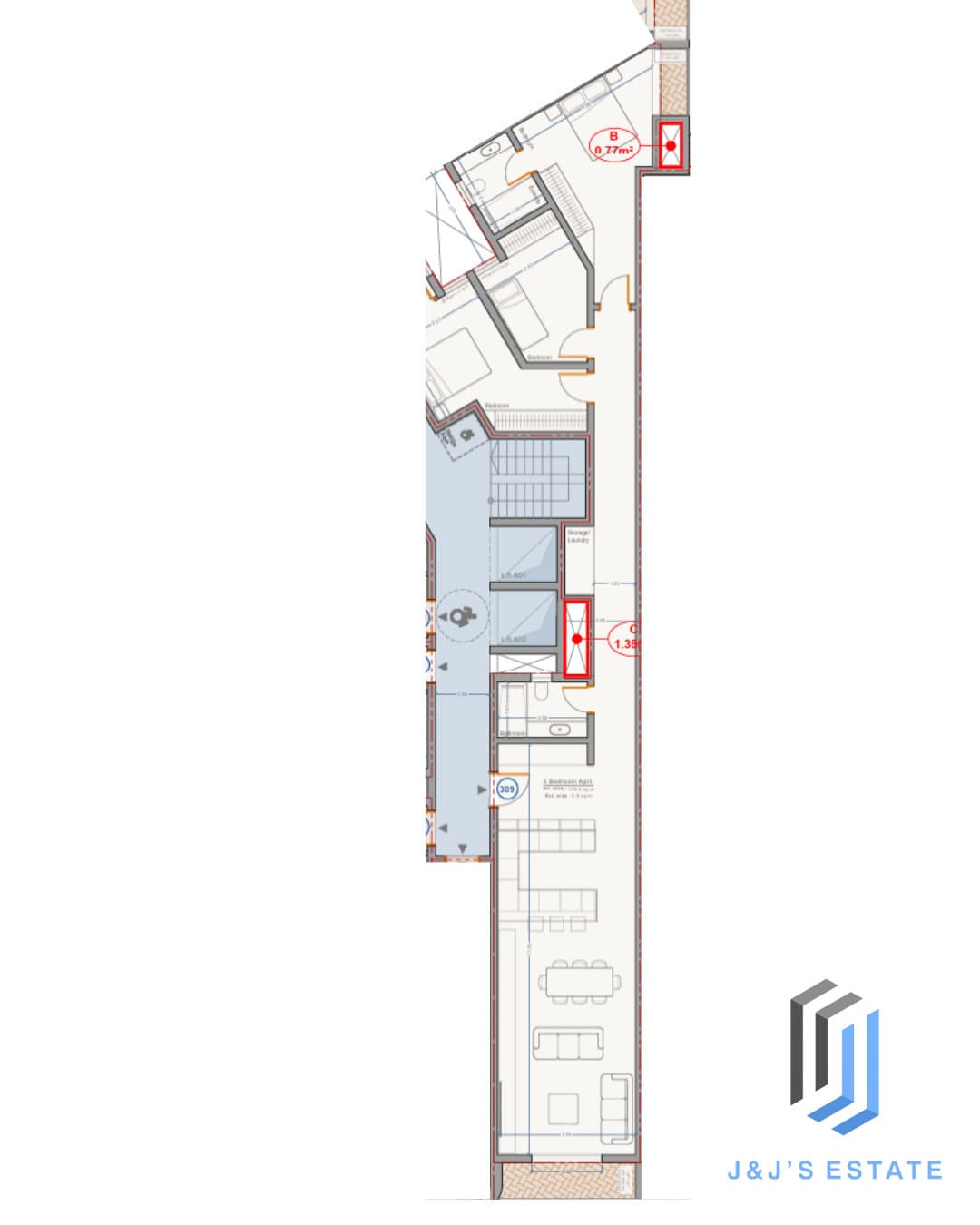 Apartment 309 - A 3-bedroom apartment with high-end amenities
