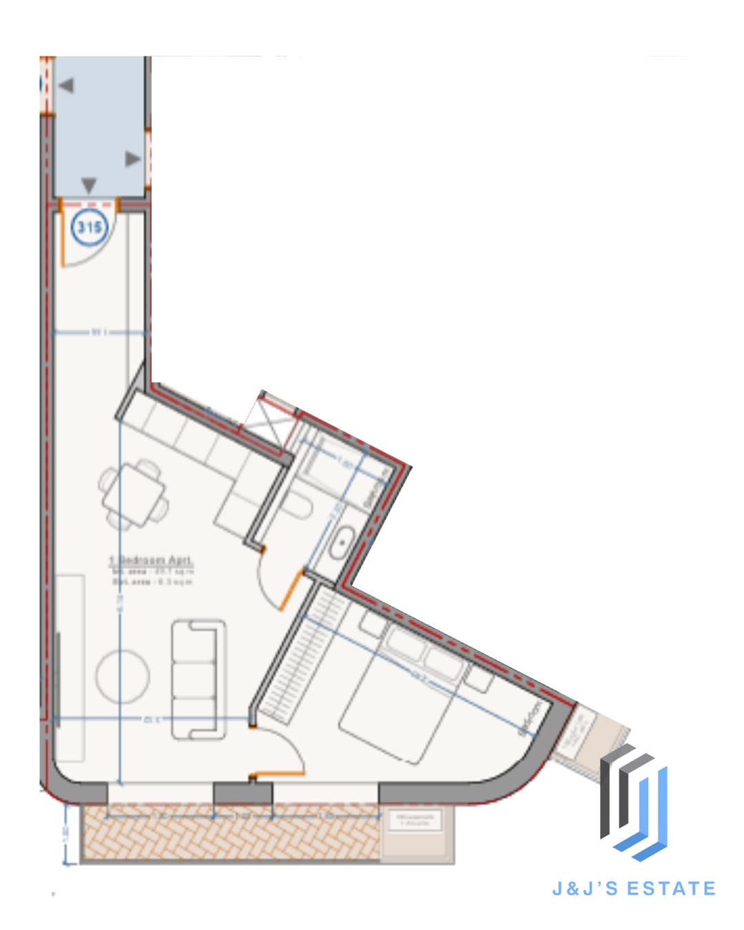 Apartment 315 - A 1-bedroom apartment, ideal for living or investing