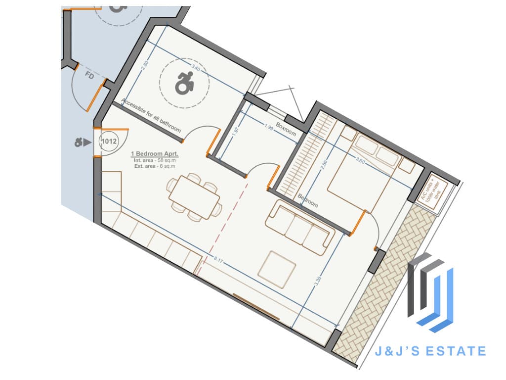 Apartment 1012 – A spacious 1-bedroom apartment