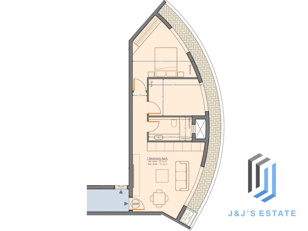 Apartment 2009 - A spacious 1-bedroom apartment with study · 1