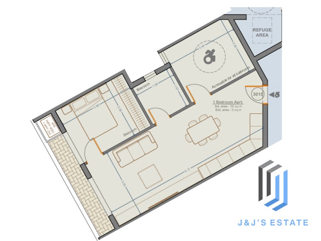 Apartment 3015 - A comfortable 1-bedroom apartment