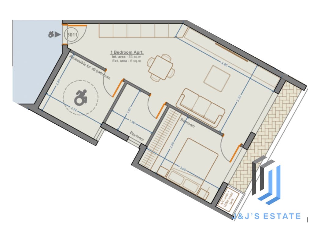 Apartment 5011 – A comfortable 1-bedroom apartment