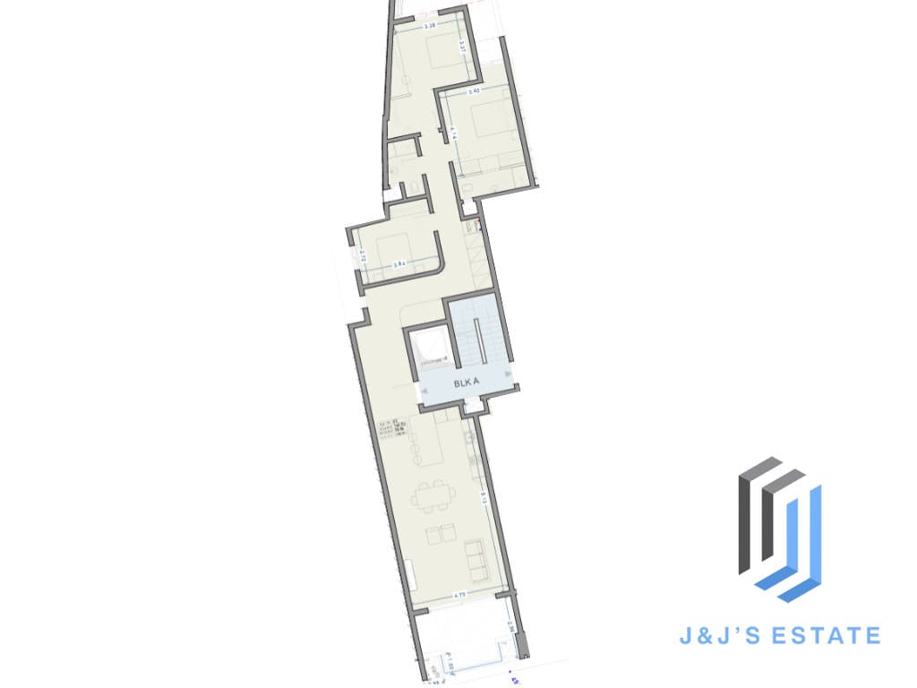 Apartment A02 - A spacious 3-bedroom apartment with generous outdoor space