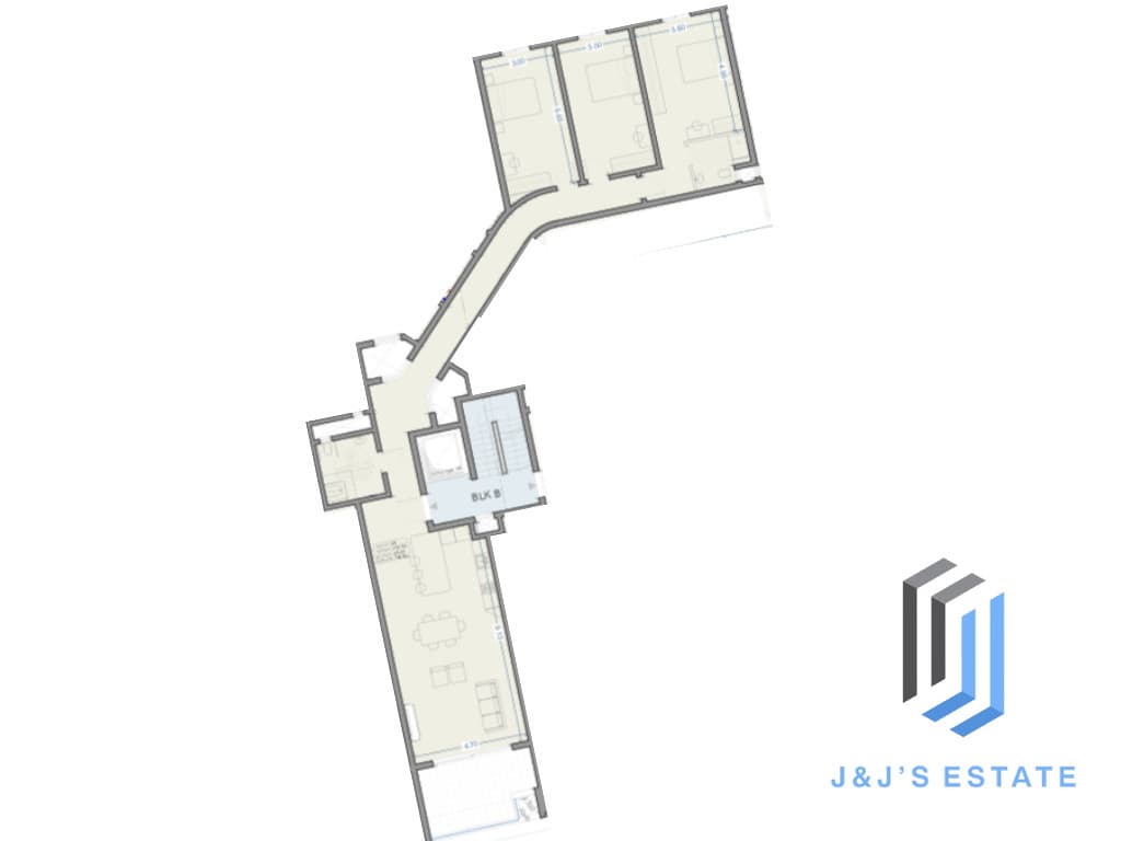 Apartment B02 - A bright 3-bedroom apartment with spacious terrace
