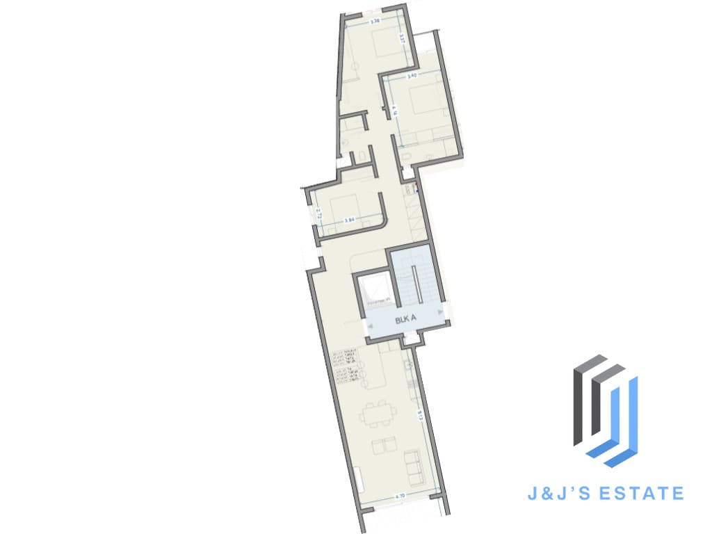 Apartment A10 - A bright 3-bedroom apartment with spacious outdoor area