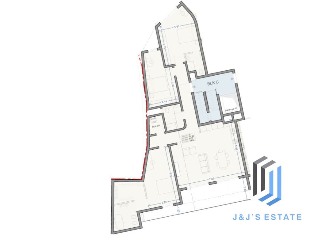 Penthouse C13 - A luxurious 3-bedroom penthouse with expansive terrace