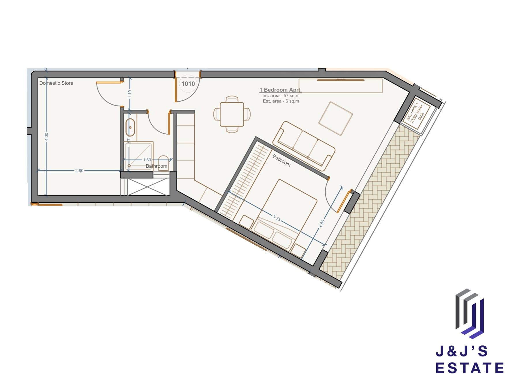 1-bedroom apartment with domestic store and outdoor area in Marsa