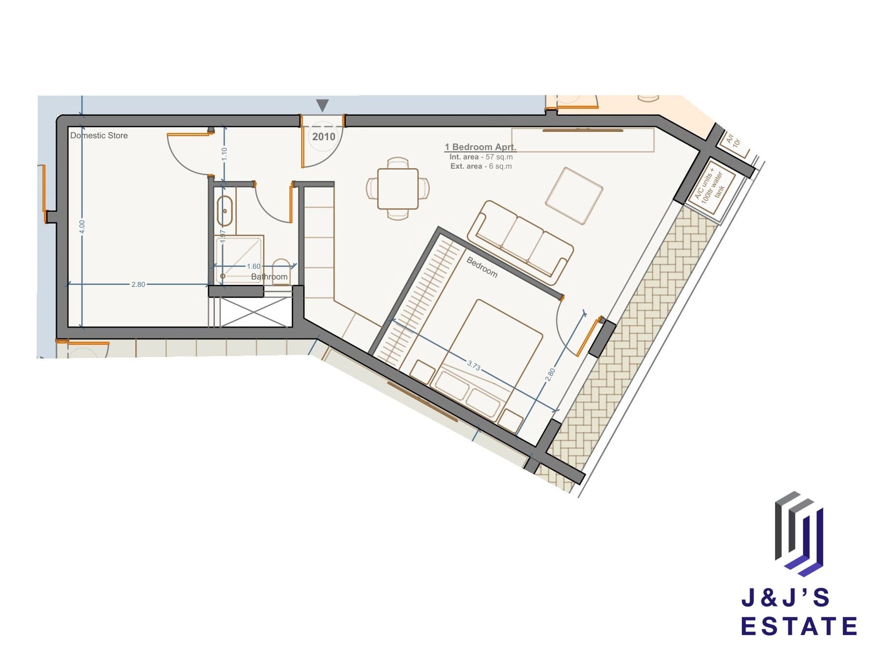 1-bedroom apartment with domestic store and outdoor area in Marsa