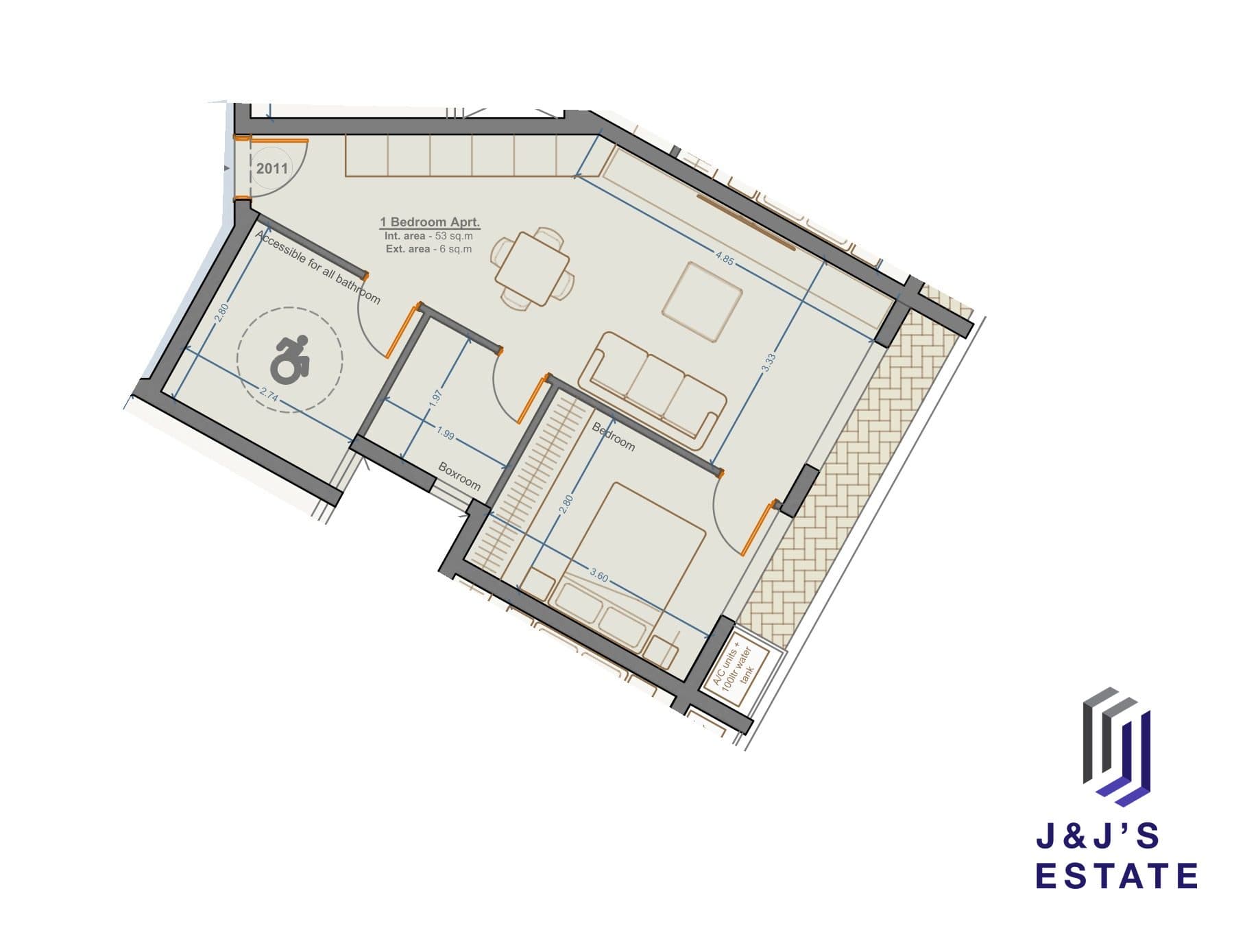 1-bedroom apartment with outdoor area in Marsa · 1