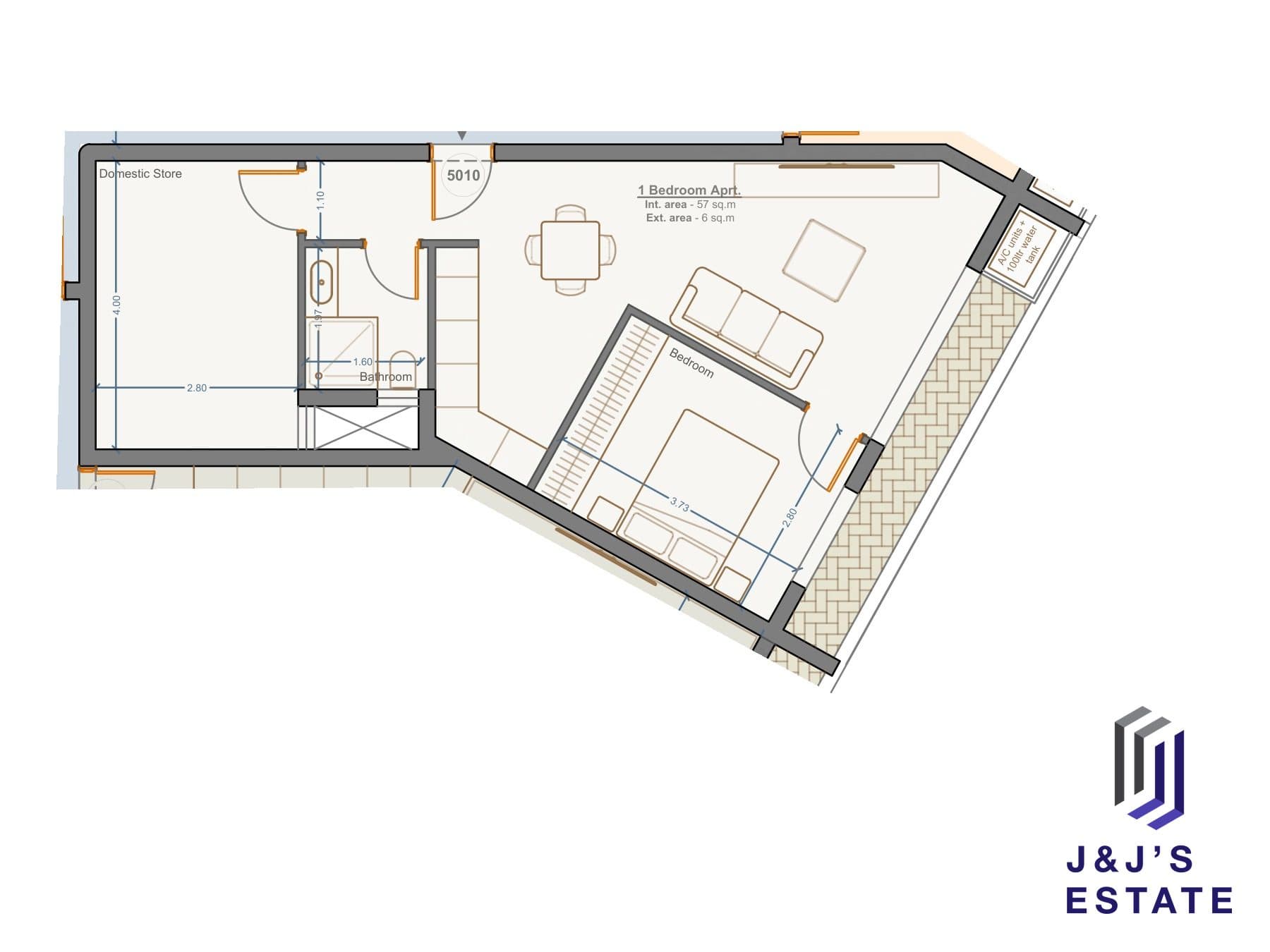 1-bedroom apartment with domestic store and outdoor area in Marsa
