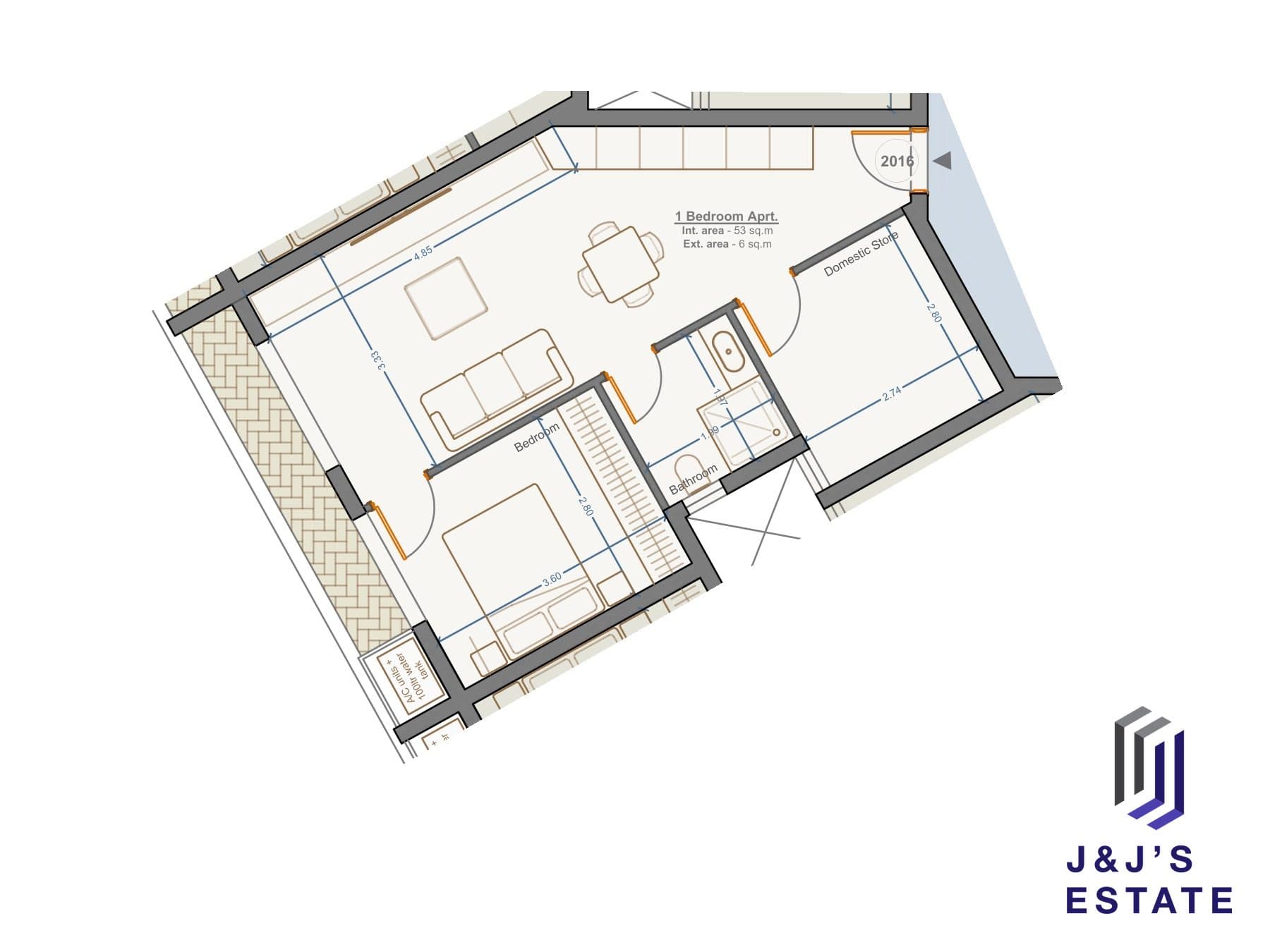 1-bedroom apartment with domestic store and outdoor area in Marsa