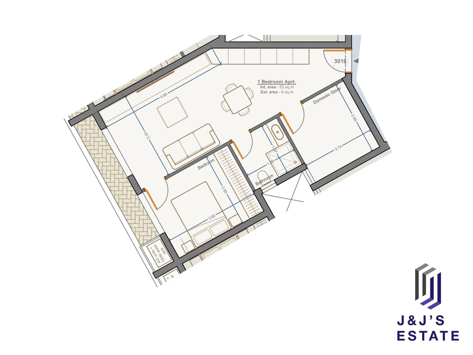 1-bedroom apartment with domestic store and outdoor area in Marsa