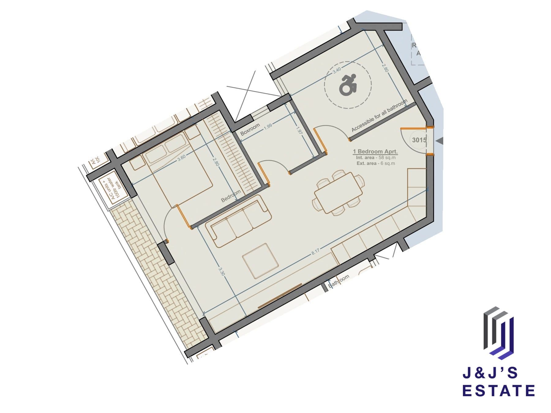 1-bedroom apartment with outdoor area in Marsa · 1