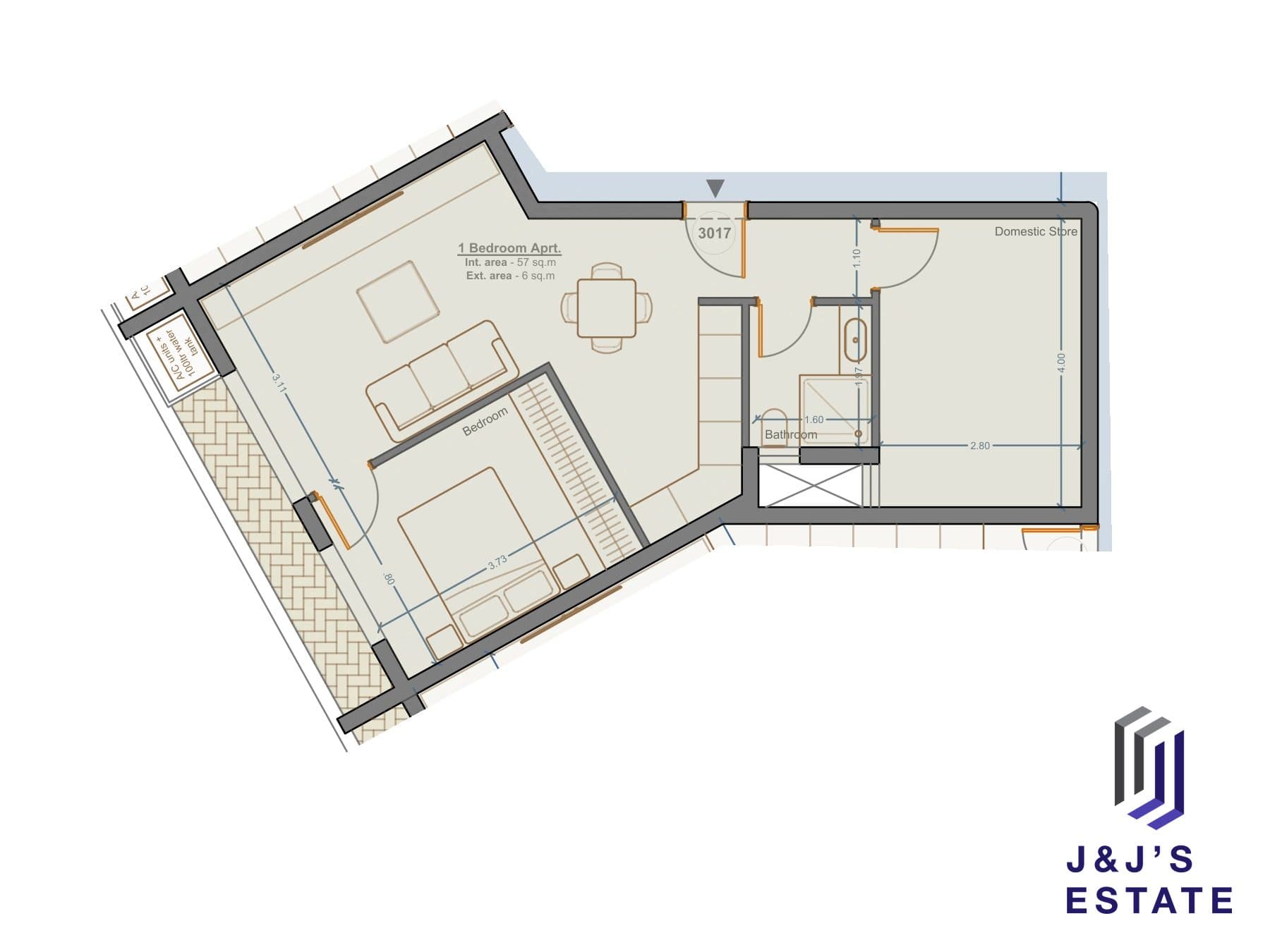 1-bedroom apartment with domestic store and outdoor area in Marsa