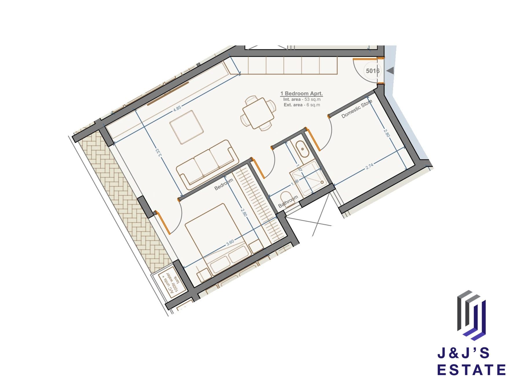 1-bedroom apartment with domestic store and outdoor area in Marsa · 1