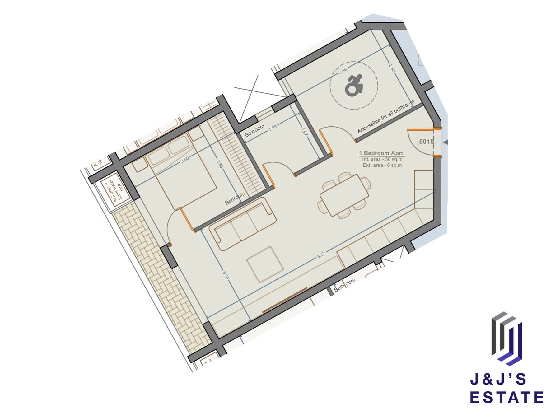 1-bedroom apartment with outdoor area in Marsa · 1